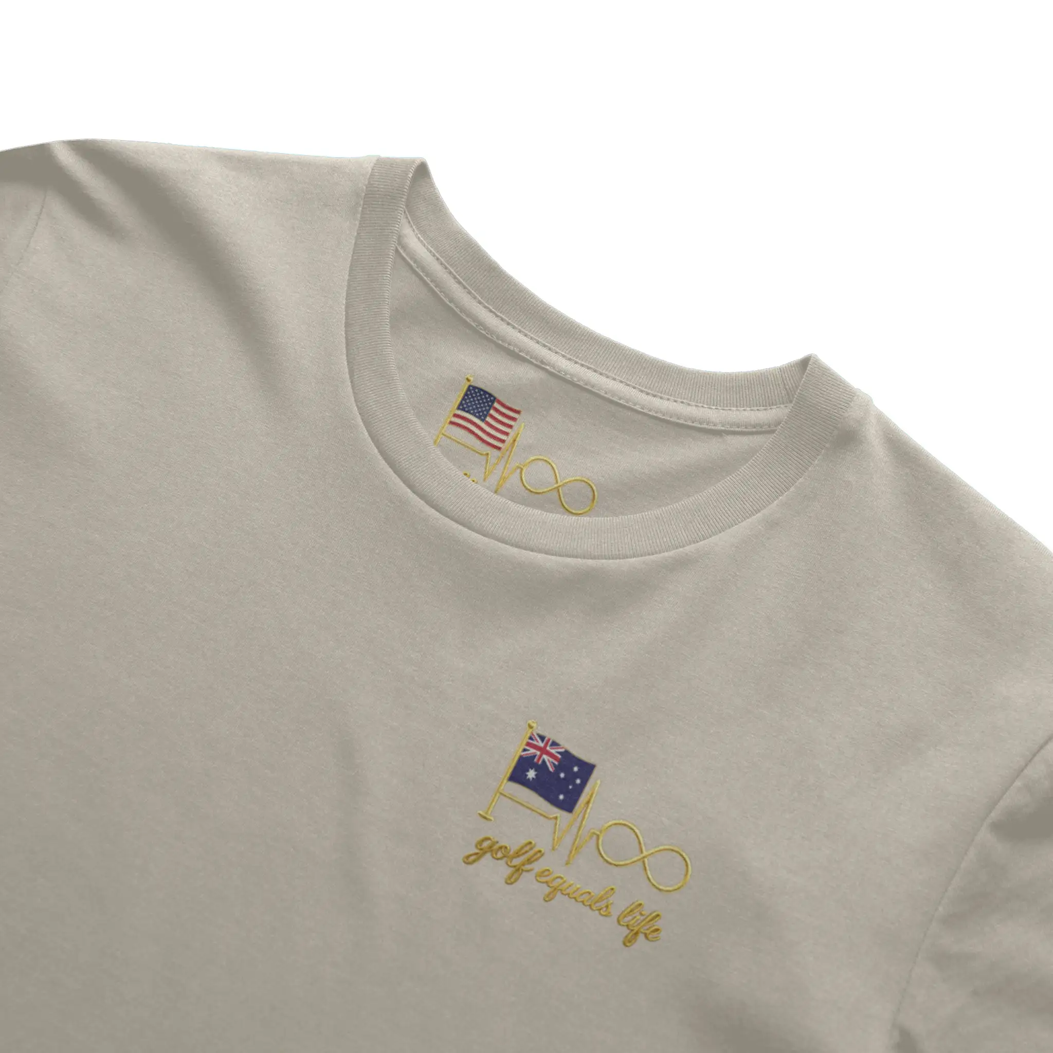 Australian Heart Classic Tee, 100% cotton crewneck t-shirt with embroidered logo, breathable and versatile everyday golf lifestyle shirt.