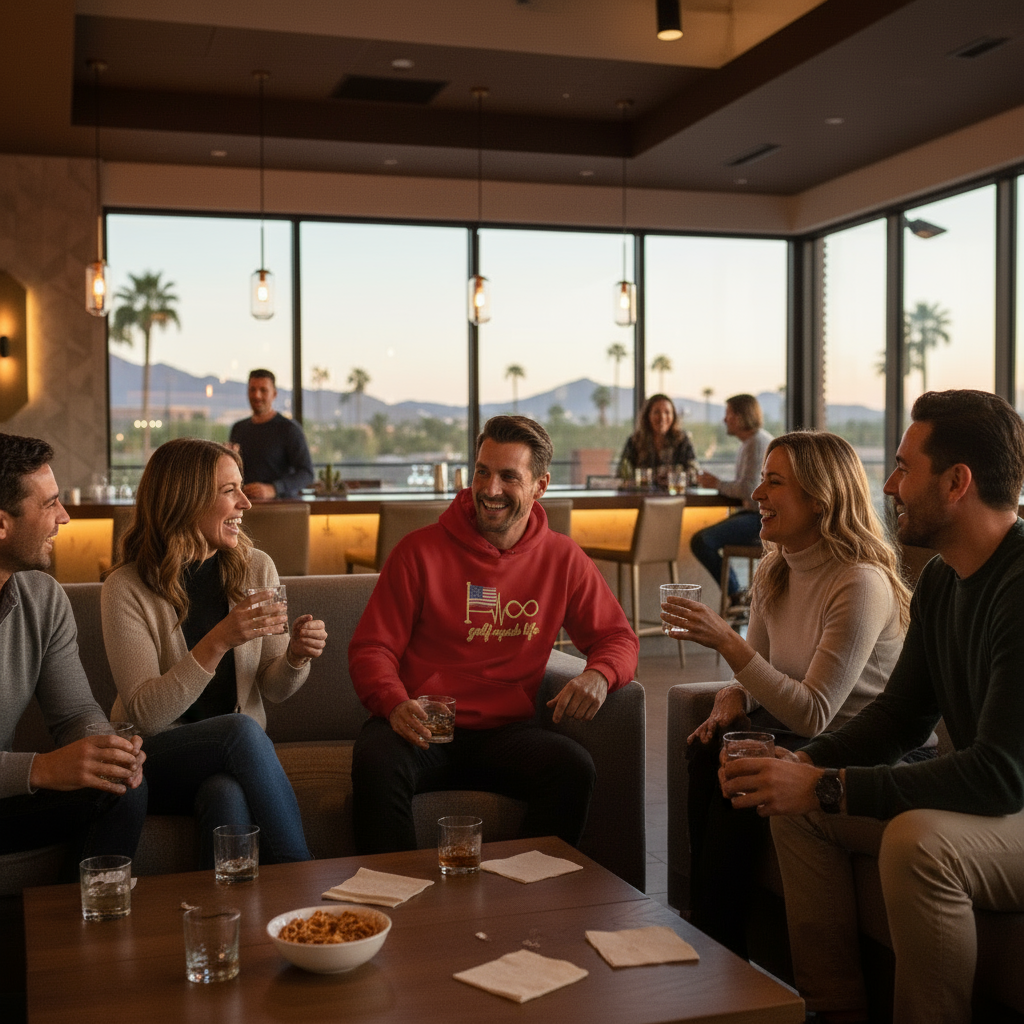 All American Hoodie, 50/50 cotton-poly fleece hoodie with adjustable drawcord, front pouch pocket, and ribbed cuffs, ideal for custom branding.