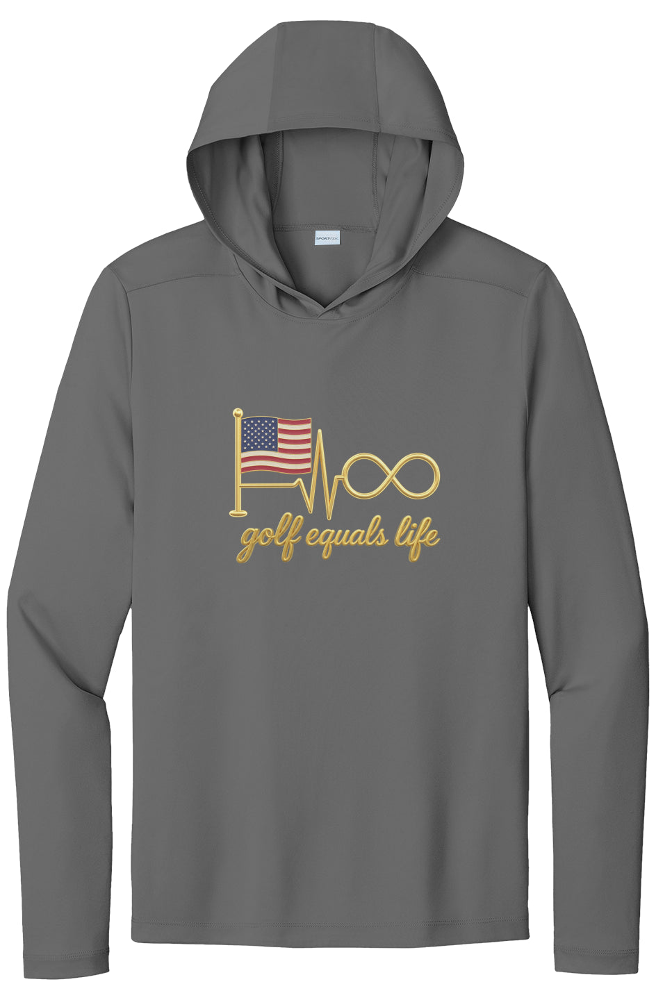 All American Lightweight UV Protect Hoodie, lightweight polyester hoodie with UPF 50+ sun protection, moisture-wicking fabric, and set-in sleeves, perfect for outdoor activities and customization.