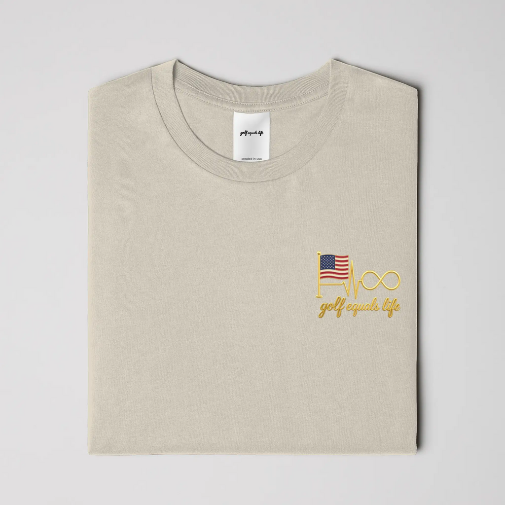 American Heart Classic Tee, 100% cotton crewneck t-shirt with embroidered logo, breathable and versatile everyday golf lifestyle shirt.