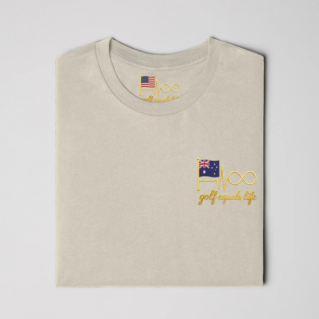 Australian Heart Classic Tee, 100% cotton crewneck t-shirt with embroidered logo, breathable and versatile everyday golf lifestyle shirt.