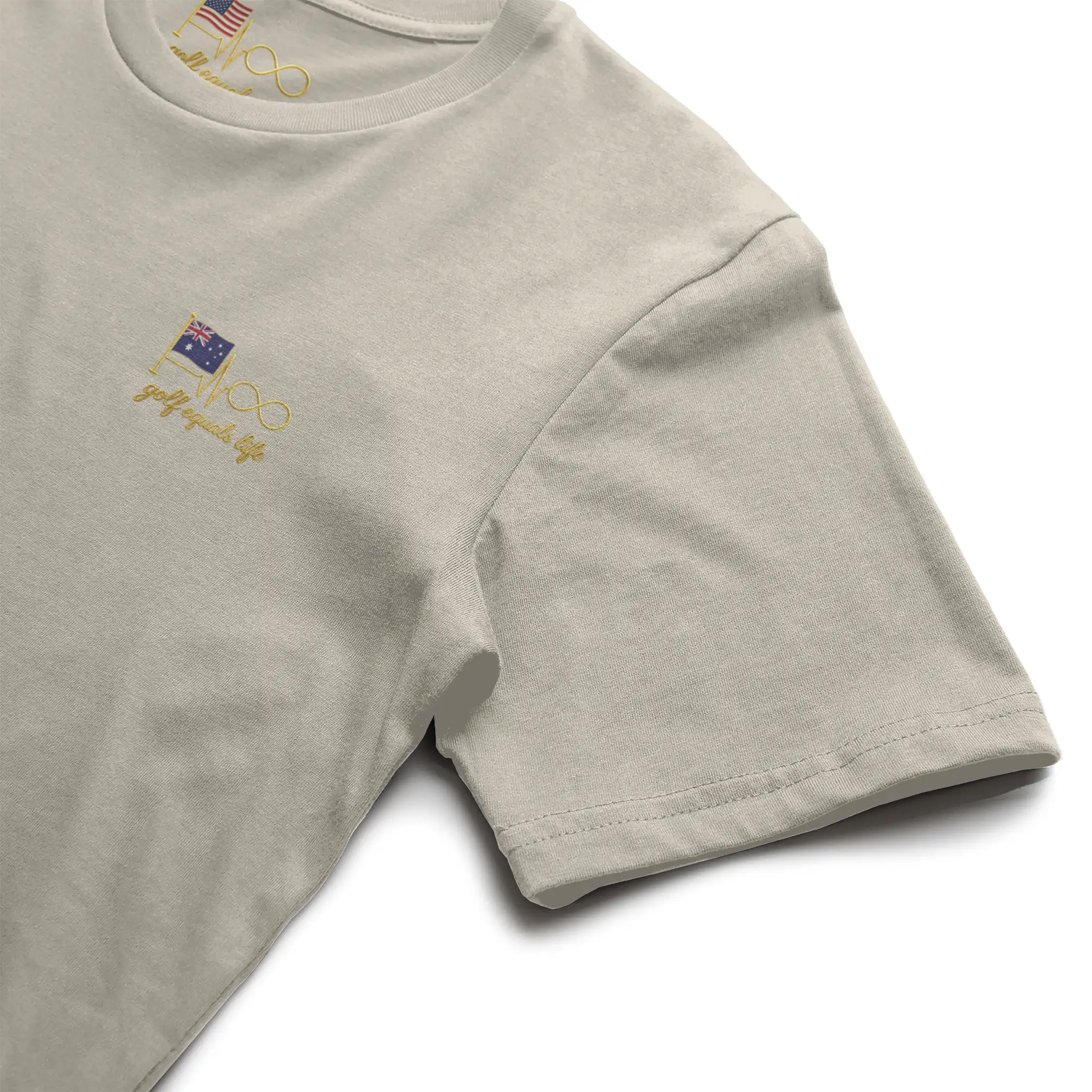 Australian Heart Classic Tee, 100% cotton crewneck t-shirt with embroidered logo, breathable and versatile everyday golf lifestyle shirt.