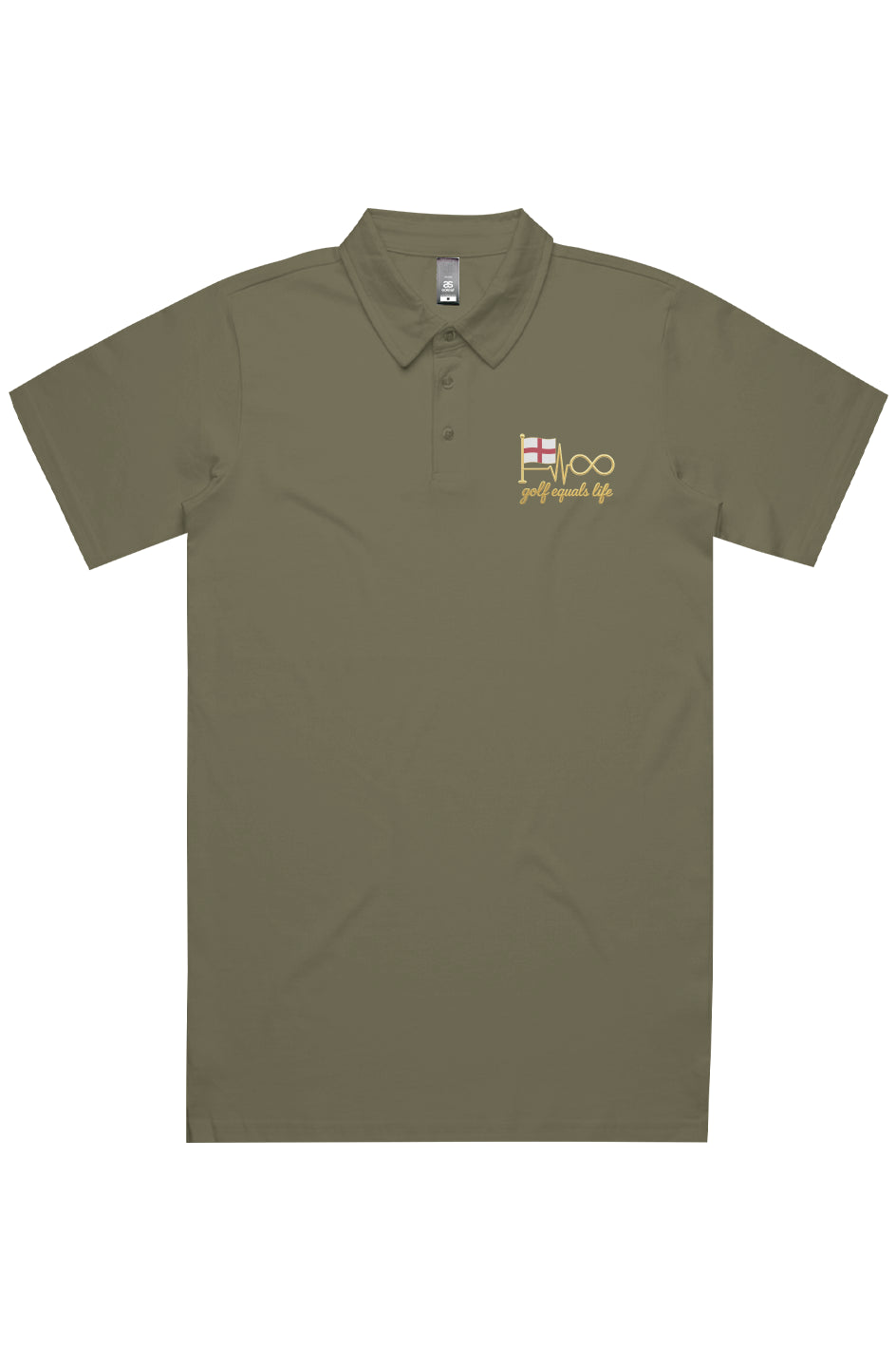 English Heart Performance Polo with print logo, moisture-wicking and snag-resistant fabric, designed for golfers on and off the course.