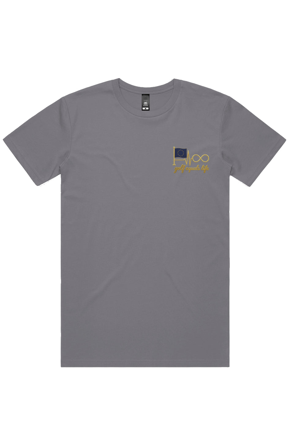 European Heart Performance Tee, 100% cotton crewneck t-shirt with embroidered logo, breathable and versatile everyday golf lifestyle shirt.