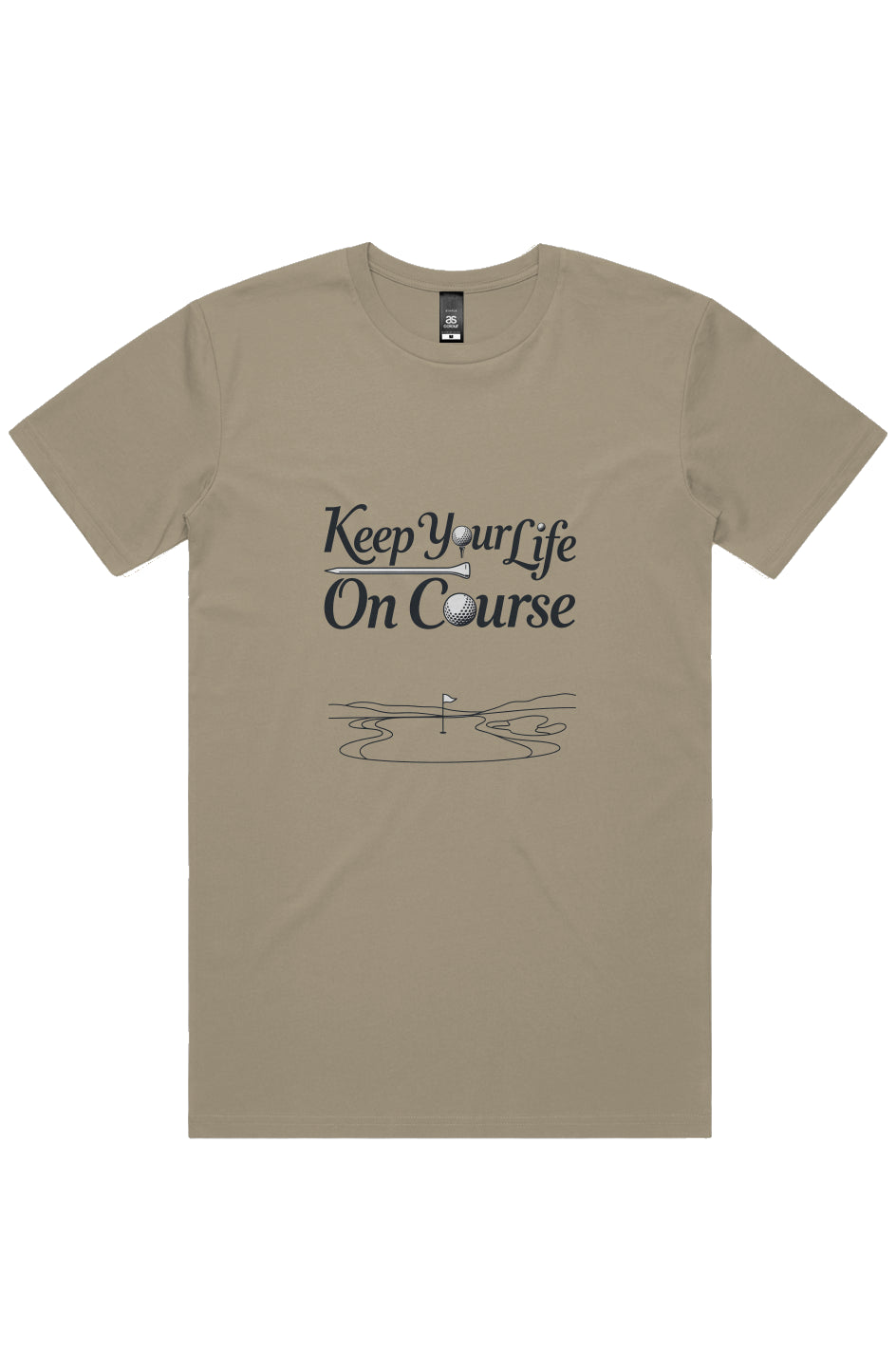 Keep Your Life On Course Classic Tee, 100% cotton crewneck t-shirt with embroidered logo, breathable and versatile everyday golf lifestyle shirt.