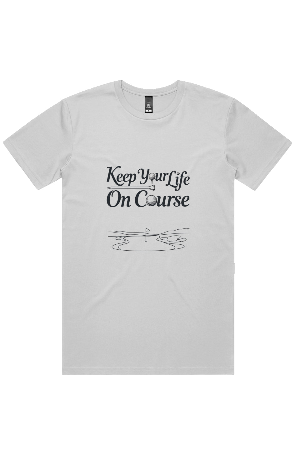 Keep Your Life On Course Classic Tee, 100% cotton crewneck t-shirt with embroidered logo, breathable and versatile everyday golf lifestyle shirt.