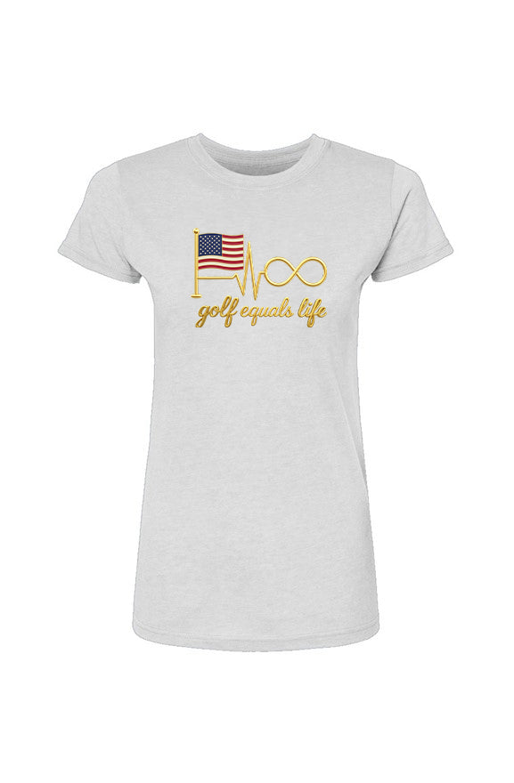 Women's Lightweight USA Tee – lightweight poly cotton blend, soft jersey knit, contoured fit, made in Mexico